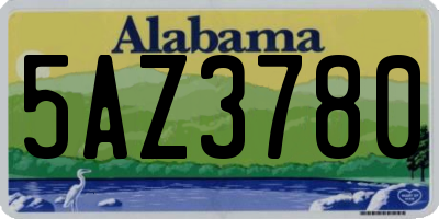 AL license plate 5AZ3780