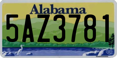 AL license plate 5AZ3781
