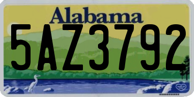 AL license plate 5AZ3792