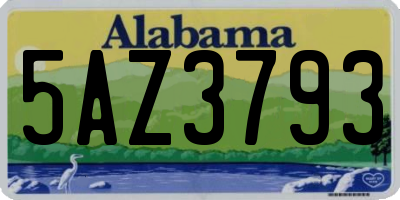 AL license plate 5AZ3793