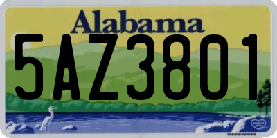 AL license plate 5AZ3801