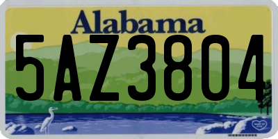 AL license plate 5AZ3804