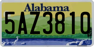 AL license plate 5AZ3810