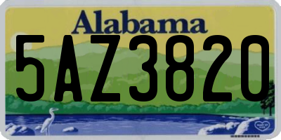 AL license plate 5AZ3820