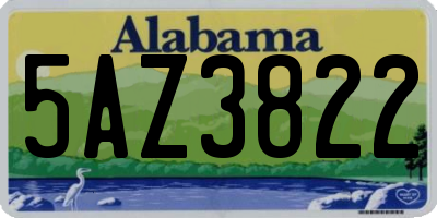 AL license plate 5AZ3822