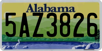AL license plate 5AZ3826