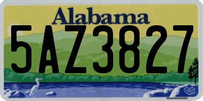 AL license plate 5AZ3827