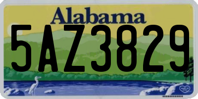AL license plate 5AZ3829