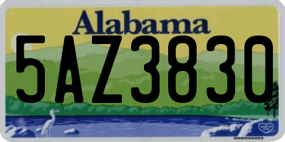 AL license plate 5AZ3830