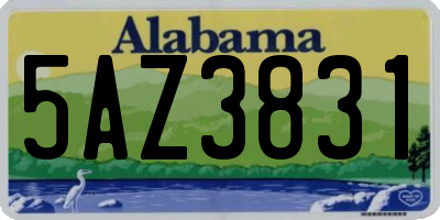 AL license plate 5AZ3831