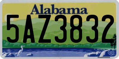 AL license plate 5AZ3832