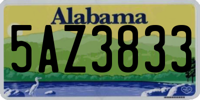 AL license plate 5AZ3833