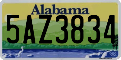 AL license plate 5AZ3834