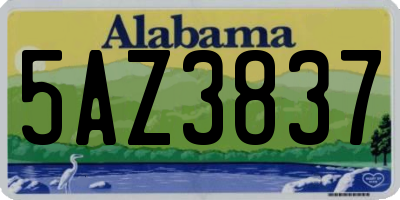 AL license plate 5AZ3837
