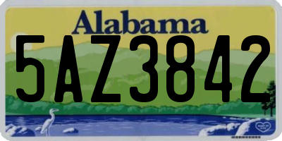 AL license plate 5AZ3842