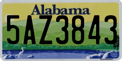 AL license plate 5AZ3843