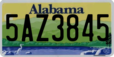 AL license plate 5AZ3845