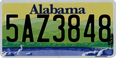 AL license plate 5AZ3848