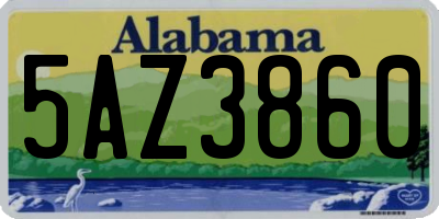 AL license plate 5AZ3860