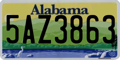 AL license plate 5AZ3863