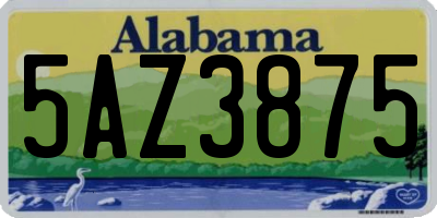 AL license plate 5AZ3875