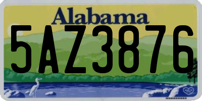 AL license plate 5AZ3876