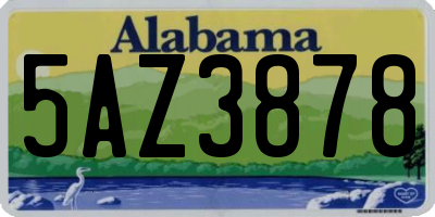 AL license plate 5AZ3878