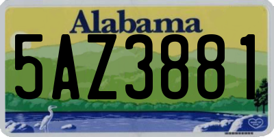 AL license plate 5AZ3881