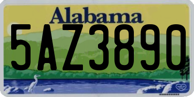 AL license plate 5AZ3890