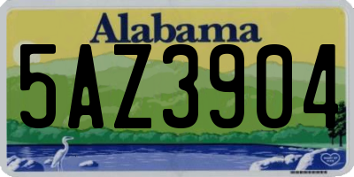 AL license plate 5AZ3904