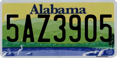 AL license plate 5AZ3905