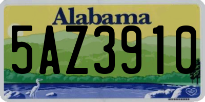 AL license plate 5AZ3910