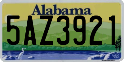 AL license plate 5AZ3921