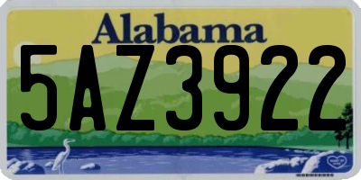 AL license plate 5AZ3922