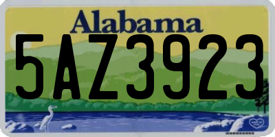 AL license plate 5AZ3923