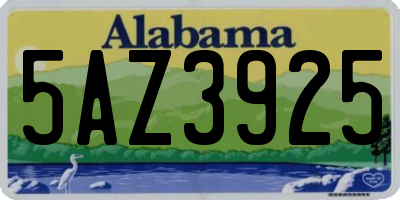 AL license plate 5AZ3925