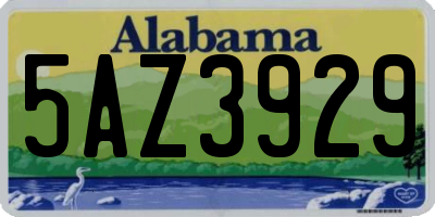 AL license plate 5AZ3929