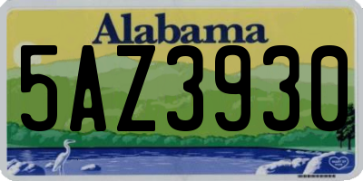 AL license plate 5AZ3930