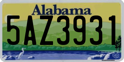 AL license plate 5AZ3931