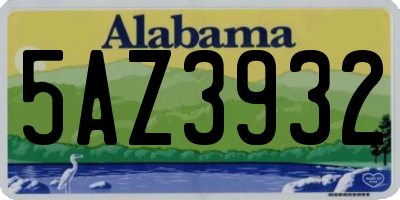 AL license plate 5AZ3932