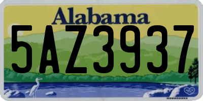 AL license plate 5AZ3937