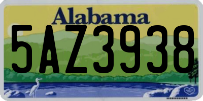 AL license plate 5AZ3938
