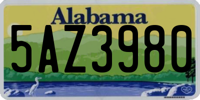 AL license plate 5AZ3980