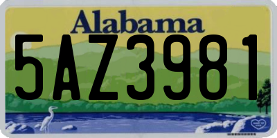 AL license plate 5AZ3981
