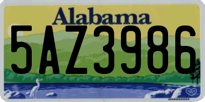 AL license plate 5AZ3986