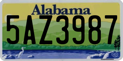 AL license plate 5AZ3987