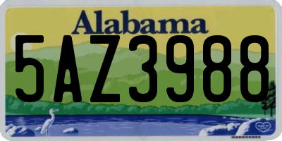 AL license plate 5AZ3988