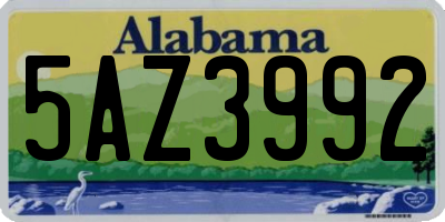 AL license plate 5AZ3992