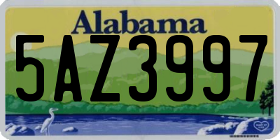 AL license plate 5AZ3997