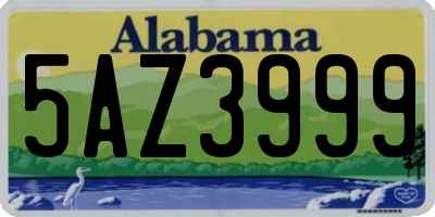 AL license plate 5AZ3999